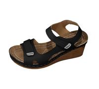Generisch Sandali da donna con tacco elegante, sandali da donna comodi e larghi con zeppa, sandali con zeppa leggera, piattaforma per il tempo libero, con punta aperta, sandali con zeppa, alla