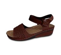 Generisch Sandali da donna con zeppa, comodi, da donna, estivi, sportivi, con suola piatta, comodi, con zeppa, eleganti, per il tempo libero, impermeabili, tinta unita, marrone, 40 EU