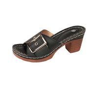Generisch Sandali da donna con zeppa, portatili, casual, comodi, eleganti, eleganti, spessi, con suola spessa, per la casa, da passeggio, da spiaggia, Nero , 37 EU