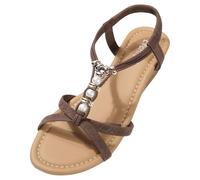 Generisch Sandali da donna eleganti sandali da donna per le vacanze casual, la spiaggia e il lavoro - comodo design a punta aperta con tacco medio per lo stile estivo, caffè, 37 EU