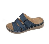 Generisch Sandali da donna, estivi, aperti, con suola spessa, comodi, con suola piatta, leggeri, casual, per il tempo libero, impermeabili, Nero , 35 EU