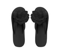 Generisch Sandali da donna estivi, da donna, antiscivolo, da spiaggia, con suola morbida, con fiori, leggeri, comodi, per esterni, lavabili, Nero , 38 EU