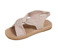 Generisch Sandali da donna estivi larghi, cinghie elastiche per una tenuta leggera, tacco piatto, comodi, per la spiaggia e la vita quotidiana, sandali estivi, eleganti scarpe da spiaggia estive