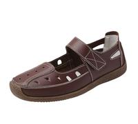 Generisch Sandali da donna in pelle tessuta sandali ortopedici comodi morbidi scarpe da trekking per esterni larghi piedi antiscivolo scarpe estive dita chiuse scarpe da spiaggia traspiranti scarpe