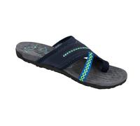 Generisch Sandali da donna, infradito piatti, ortopedici, antiscivolo, per interni ed esterni, con plantare, scarpe da passeggio, Blu, 40 EU