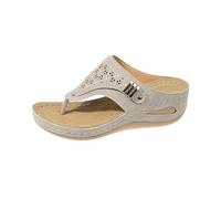 Generisch Sandali da donna ortopedici, infradito confortevoli, per fascite plantare, supporto per arch tootic Slides sandali eleganti infradito estivi da bagno, yoga, plantare, pantofole per le