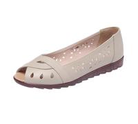 Generisch Sandali da donna, piatti, eleganti, per il tempo libero, per la guida, per l'ufficio, alla moda, traspiranti, leggeri, beige., 38 EU