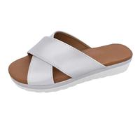 Generisch Sandali da donna piatti sandali da donna casual con punta aperta infradito da spiaggia comode scarpe da trekking per le vacanze estive abbinate a pantaloncini, jeans e gonne, bianco, 39 EU