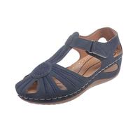 Generisch Sandali da donna Römer comodi estivi con plantare morbido, ortopedici con supporto per l'arco del piede, Hollow Out, traspiranti, sandali da spiaggia, Blu, 43 EU