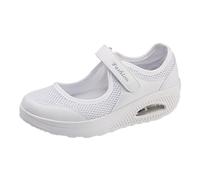 Generisch Sandali da donna, scarpe da ginnastica alla moda, suola spessa, scarpe in rete leggere e traspiranti che aumentano i sandali casual, bianco, 37 EU