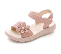 Generisch Sandali da ragazza, per bambini, estivi, per bambini, con brillantini, fiori, da principessa, da spiaggia, leggeri, antiscivolo, taglia 22-37, 02 rosa chiaro, 36 EU