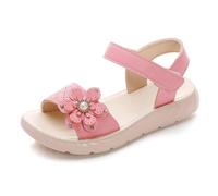 Generisch Sandali da ragazza, per bambini, estivi, per bambini, con brillantini, fiori, da principessa, da spiaggia, leggeri, antiscivolo, taglia 22-37, 02 rosa., 36 EU