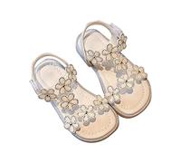 Generisch Sandali da ragazza, sandali estivi per ragazze, fiori estivi, sandali da spiaggia, scarpe sportive, scarpe estive, bianco, 28 EU