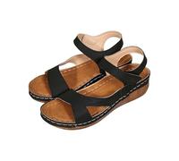 Generisch Sandali da spiaggia da donna, impermeabili, da donna, estivi, comodi, leggeri, con suola piatta, con zeppa, per il tempo libero, traspiranti, comodi, Nero , 39 EU
