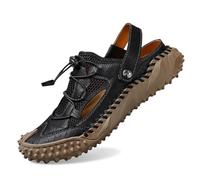 Generisch Sandali da spiaggia da uomo con supporto dell'arco plantare, eleganti scarpe per il tempo libero, cinturino elastico alla caviglia, accessori ariosi, Nero , 41 EU