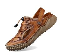 Generisch Sandali da spiaggia da uomo con supporto dell'arco plantare, eleganti scarpe per il tempo libero, cinturino elastico alla caviglia, accessori ariosi, marrone, 45 EU