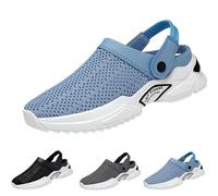 Generisch Sandali da uomo Orthopedic Hollow-Out Summer Sandals, Knit Mesh Walking Shoes, traspiranti con supporto Arch Sandals, Scarpe da spiaggia da uomo, Blu, 44 EU