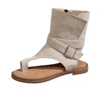 Generisch Sandali Donna Casual Spiaggia Romana Piatto Slip On Cinghie Scavate Per Camminare All'aperto In Vacanza, bianco, 38 EU