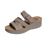 Generisch Sandali estivi alla moda con funzione massaggiante, comodo supporto dell'arco plantare, per gite casual in spiaggia, infradito piatte dal design elegante, cachi, 41 EU
