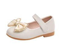 Generisch Sandali estivi alla moda per ragazze con fondo piatto, leggeri scarpe casual dal design minimalista con fiocco decorativo, gold, 24 EU