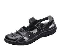 Generisch Sandali estivi da donna, comodi, sandali piatti da donna, chiusi davanti, sandali da trekking con plantare, scarpe estive leggere, antiscivolo, scarpe da lavoro, larghezza H, scarpe da