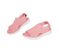 Generisch Sandali estivi da donna, in rete, ortopedici, larghi, comodi, piatti, leggeri, a piedi nudi, suola casual, sport, estivi, cinturino regolabile, Colore: rosa., 38 EU
