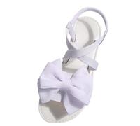 Generisch Sandali estivi da donna, in tessuto, con suola morbida, con fiocco, aperti, scavi, sandali da donna, leggeri, traspiranti, antiscivolo, per il tempo libero, bianco, 42 EU