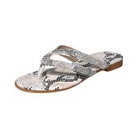 Generisch Sandali estivi leggeri, da donna, con brillantini, da spiaggia, impermeabili, traspiranti, antiscivolo, piatti, alla moda, beige., 40 EU