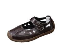 Generisch Sandali leggeri con apertura sulle dita per tutti i giorni e il tempo libero, comode scarpe estive piatte senza chiusura da donna, marrone, 37 EU
