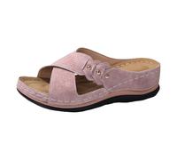 Generisch Sandali ortopedici da donna, alla moda, leggeri, con supporto per l'arco, estivi, regolabili, con punta aperta, comodi, antiscivolo, per le vacanze, da spiaggia, Colore: rosa., 40 EU