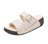 Generisch Sandali ortopedici da donna, casual, a maglia, con plateau, comodi sandali da trekking, estivi, lavabili, sportivi, morbidi e comodi, bianco, 38 EU