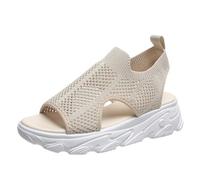 Generisch Sandali ortopedici da donna, con plateau estivi, antiscivolo, da spiaggia, per il tempo libero, estivi, per la città, tutti i giorni, beige., 38 EU