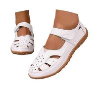 Generisch Sandali ortopedici da donna, sandali da trekking, con punta chiusa, con zeppa, supporto per lo sport, per attività all'aperto, con suola antiscivolo, da spiaggia, bianco, 36.5 EU