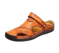 Generisch Sandali ortopedici da uomo boho scarpe comode e lavabili Slingback Ortopedica Slide Traspirante Sandali alla moda Pantofole Spiaggia Vacanze Sandalo con plateau Sandali, giallo., 40 EU