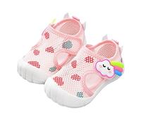 Generisch Sandali per bambini in legno con fondo piatto, per ragazze e ragazzi, scarpe estive traspiranti con punta semi-aperta, suola morbida antiscivolo, Colore: rosa., 20 EU