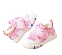 Generisch Sandali per bambini in legno per ragazze e ragazzi con fondo piatto, scarpe estive traspiranti con design a punta semiaperta, morbidi e antiscivolo, Colore: rosa., 23 EU