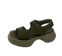 Generisch Sandali per il tempo libero, leggeri, comodi, estivi, eleganti e belli, da donna, estivi, lavabili, sandali ortopedici, antiscivolo, sandali con plateau traspiranti, verde militare, 37 EU
