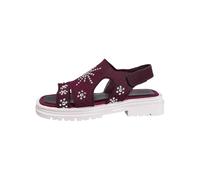 Generisch Sandali piatti da donna estivi - scarpe aperte, eleganti, comodi, larghi, con strass, per il tempo libero, tutti i giorni, Lilla, 38 EU