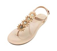 Generisch Sandali stagionali Jelly con design per spiaggia, tempo libero, casual, multicolore, sandali piatti per il comfort quotidiano nella vita di tutti i giorni, beige., 38 EU