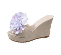 Generisch - Sandalo slip per il tempo libero infradito alla moda, perfetto per la primavera e l'estate. Design con tacco alto, ideale per jeans. 032, Lilla, 35 EU