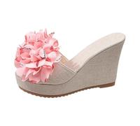 Generisch - Sandalo slip per il tempo libero infradito alla moda, perfetto per la primavera e l'estate. Design con tacco alto, ideale per jeans. 032, Colore: rosa., 40 EU