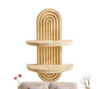 Generisch Scaffale boho - Mensola da parete in legno ad arco da 10 pollici, scaffale decorativo per presentazioni, vintage, porta candele, organizer multiuso per librerie, tavolo da toeletta