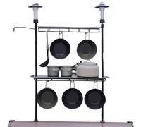 Generisch Scaffale da tavolo da campeggio - Supporto pieghevole, piattaforma per esterni versatile, facile da montare, montaggio rapido, pic-nic, ordine compatto | superficie portatile