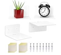 Generisch Scaffali da parete in acrilico, multifunzione, 4 pezzi, 10 cm, versatili e stabili, per album, camera da , bagno, libreria, soggiorno, cucina