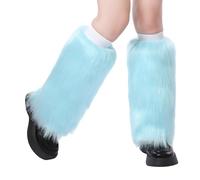 Generisch Scaldamuscoli da donna in peluche con pelliccia sintetica, O verde1, Taglia unica