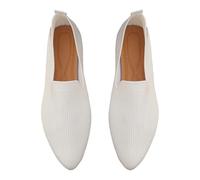 Generisch Scarpe a maglia da donna con tacco, estive, eleganti, traspiranti, leggere, basse, comode, con supporto per l'arco del piede, per il tempo libero, per tutto il giorno, bianco, 42 EU