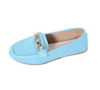 Generisch Scarpe basse da donna per il tempo libero, comode, con fiocco, leggere, in ecopelle, alla moda, antiscivolo, con punta rotonda, versatili da indossare con jeans, B blu cielo., 42 EU