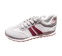 Generisch Scarpe basse da donna, suola in gomma, antiscivolo, con lacci, alla moda, semplici, morbide, per il tempo libero, per corsa, jogging, sport, Colore: rosso, 40 EU
