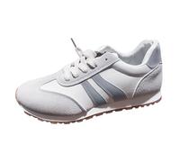 Generisch Scarpe basse da donna, suola in gomma, antiscivolo, con lacci, alla moda, semplici, morbide, per il tempo libero, per corsa, jogging, sport, grigio., 37 EU