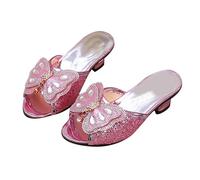 Generisch Scarpe casual alla moda per bambine, per danza, performance, con punta rotonda e fibbia, Colore: rosa., 37 EU